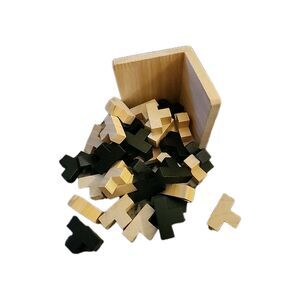 Parts Wooden Brain Teaser Puzzle Cube 3D Jigsaw Educational Tricky Wood Puzzle